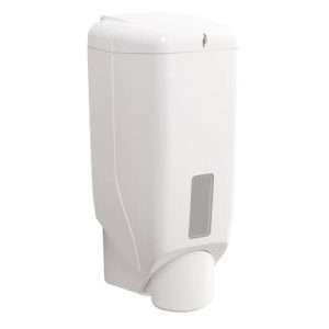 Distributore di sapone liquido a rabbocco diretto in ABS 11,4x10,2x25 cm Hylab capacità 1200 ml bianco - 3196/ELB