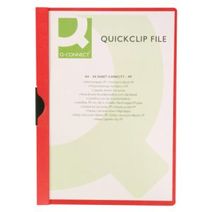Cartellina con clip Q-Connect PVC 22x30,7 cm rosso KF00461