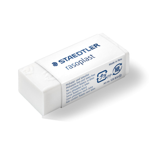 Gomma Rasoplast per matita Staedtler - 43 x19 x13 mm - bianca - conf. 30 pezzi - 526B30