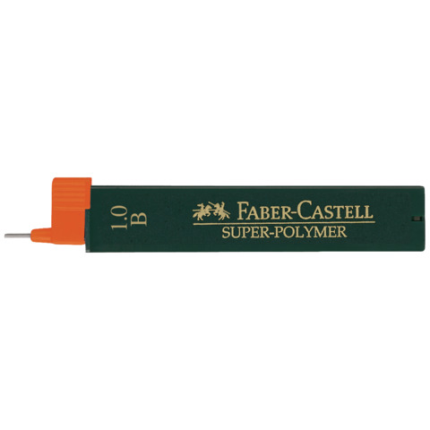 Astucci 12 mine B Faber-Castell Super Polymer 0,9 mm - scatola 12 astucci 120901