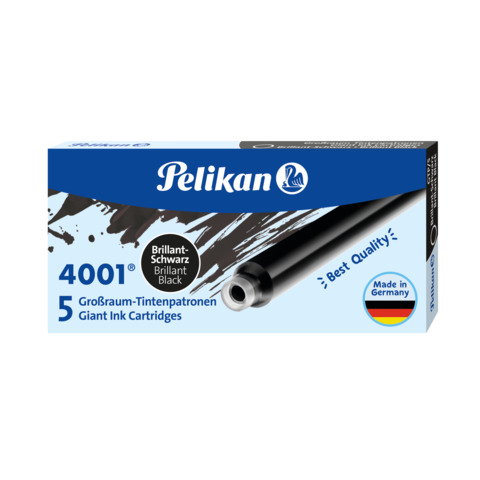 Cartucce a inchiostro lunghe Pelikan GTP5 - astuccio 5 pezzi - nero - 310615