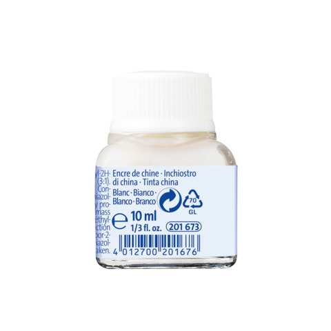Flacone inchiostro di china Pelikan 523-17 da 10 ml - bianco - 201673