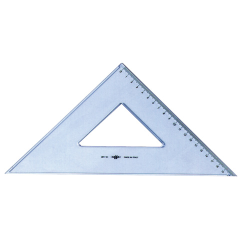 Squadra Uni Arda 45° 25 cm in plastica trasparente 28725SS