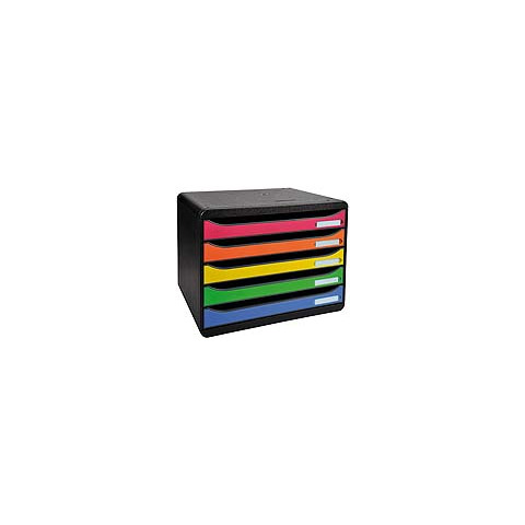 Cassettiera 5 cassetti Big-Box Plus Classic orizzontale arlecchino 35,5x27x27,1 cm 308798D
