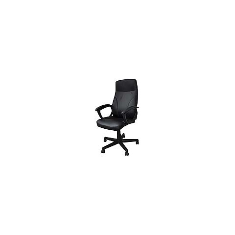 Poltrona direzionale nera ecopelle con braccioli Office Products Crete 23023311-05
