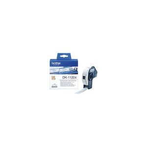 Rotolo 400 etichette adesive in carta Brother 17x54 mm nero/bianco - DK-11204