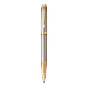 Penna roller Parker IM punta F inchiostro nero Premium Warm Silver GT - 1931686