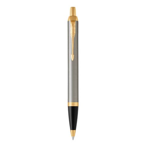 Penna a sfera Parker IM punta M inchiostro blu Parker Brushed Metal GT 1931670