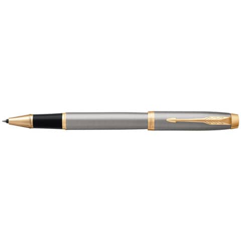 Penna roller Parker IM punta F inchiostro nero Brushed Metal GT 1931663