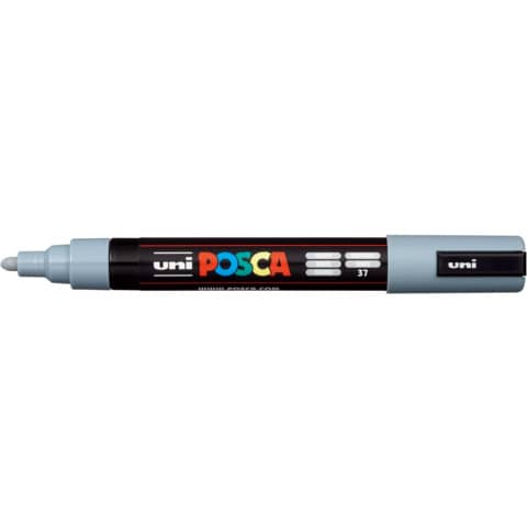 Marcatore a tempera Posca Uni-Ball punta media 2,5 mm grigio M PC5M GR