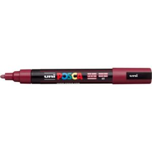 Marcatore a tempera Posca Uni-Ball punta tonda 1,8-2,5 mm rosso vino M PC5M RV