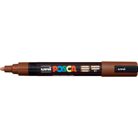 Marcatore a tempera Posca Uni-Ball punta tonda 1,8-2,5 mm marrone M PC5M M