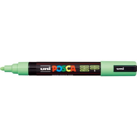 Marcatore a tempera Posca Uni-Ball punta tonda 1,8-2,5 mm verde chiaro M PC5M VC