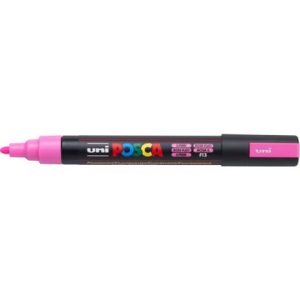 Marcatore a tempera Posca Uni-Ball punta tonda 1,8-2,5 mm rosa fluo M PC5M RAF