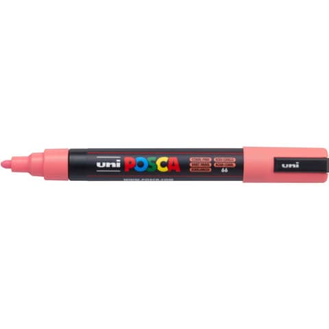 Marcatore a tempera Posca Uni-Ball punta tonda 1,8-2,5 mm rosa corallo M PC5M RACO