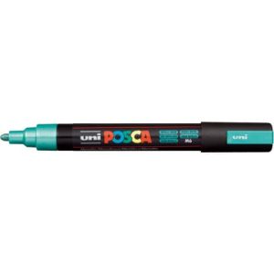 Marcatore a tempera Posca Uni-Ball punta tonda 1,8-2,5 mm verde metal M PC5M VM