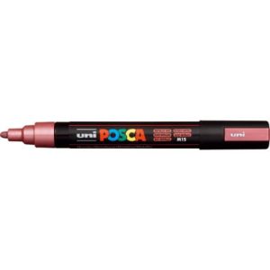 Marcatore a tempera Posca Uni-Ball punta tonda 1,8-2,5 mm rosso metal M PC5M RM