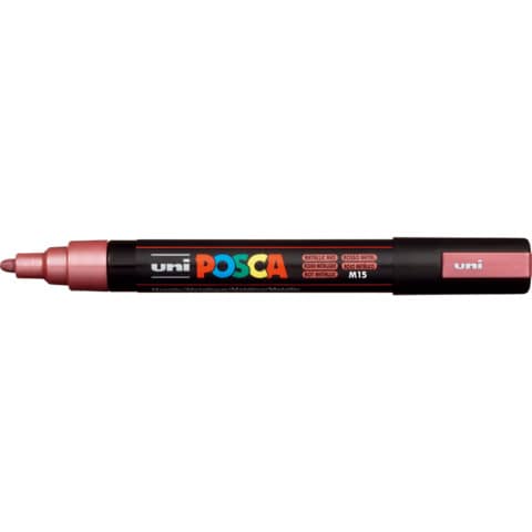 Marcatore a tempera Posca Uni-Ball punta tonda 1,8-2,5 mm rosso metal M PC5M RM