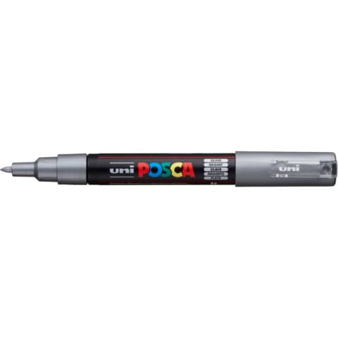 Marcatore a tempera POSCA Uni-Ball punta tonda 0,7 mm argento M PC1M ARG
