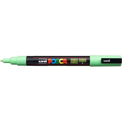 Marcatore a tempera Posca Uni-Ball punta tonda 0,9-1,3 mm verde chiaro M PC3M VC