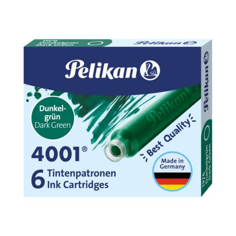 Cartuccia per stilografica Pelikan TP/6 verde scuro conf. da 6 verde scuro 300087