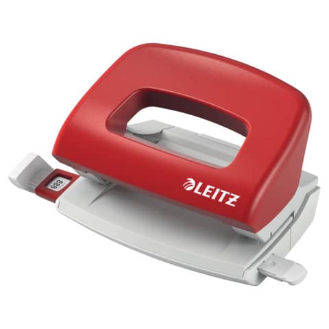 Perforatore a 2 fori con guida Leitz Metal rim rosso - 50580025