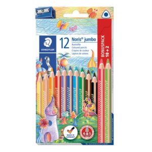 Matite colorate Staedtler Noris® Jumbo 12 colori assortiti + temperino - 128 NC12P1