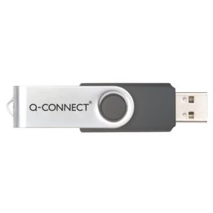 Chiavetta USB in blister Q-Connect High Speed 2.0 nero 32 GB con cappuccio di protezione KF76970