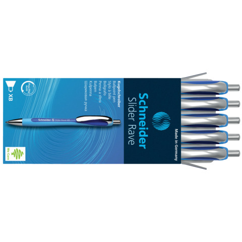 Penna a sfera a scatto Schneider Slider Rave ricaricabile tratto XB blu P132503
