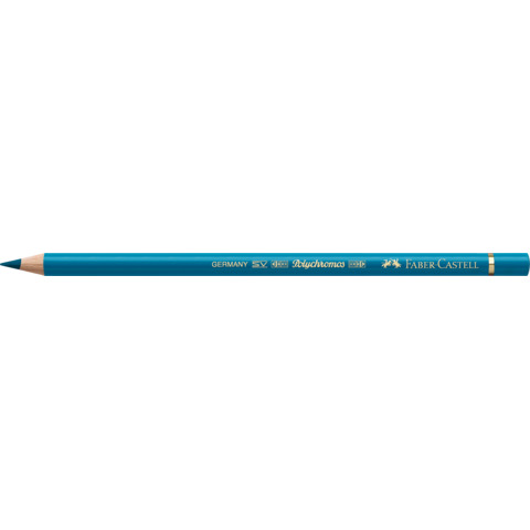 Matite colorate permanenti Faber Castell Polychromos mina 3,8 mm conf. 6 pezzi - turchese cobalto - 110153