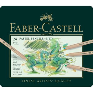 Astuccio in metallo matite Faber- Castell Pitt Pastel - colori assortiti - conf.24 pezzi - 112124