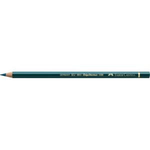 Matite colorate permanenti Faber Castell Polychromos mina 3,8 mm conf. 6 pezzi - verde cobalto intenso - 110158