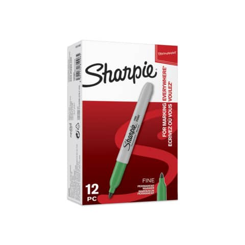 Marcatore permanente Sharpie Fine punta conica 1 mm Sharpie verde S0810960