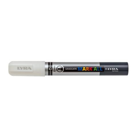 Marcatore a tempera LYRA Graduate Mark All punta tonda 2 mm bianco L6820001