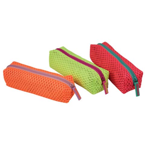 Astuccio a bustina con cerniera Donau Sporty Mesh - 23x7,5x6 cm - colori assortiti - 322218
