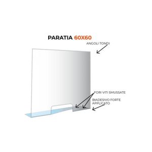 Paratia formato 60x60 cm policarbonato trasparente 05N01935375650