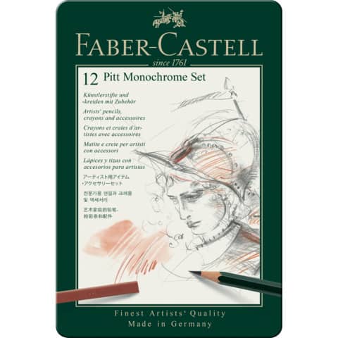 Set metallo Faber Castell Monochrome belle arti small conf. 12 elementi - 112975