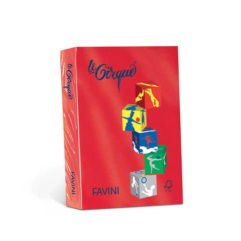 Carta colorata Favini Le Cirque A3 160  g/m² colori forti Scarlatto 209 - risma da 250 fogli - A74C223