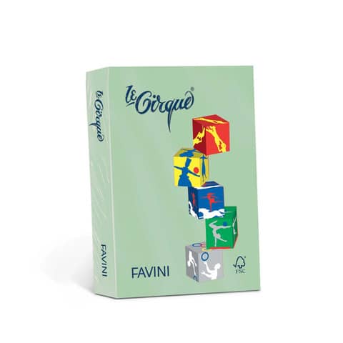 Carta colorata Favini Le Cirque A4 160  g/m² colori tenui  Verde 107 - risma da 250 fogli - A74P304