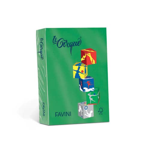 Carta colorata Favini Le Cirque A3 80 g/m² colori forti Verde prato 203 risma da 500 fogli - A71M353