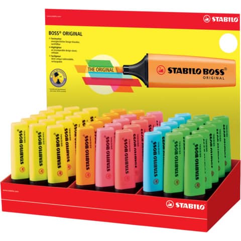 Espositore 45 evidenziatori Stabilo Boss Original 2-5 mm - colori assortiti - 70/45-1