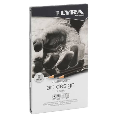 Matita in grafite Lyra Rembrandt Art Design in astuccio in metallo 12 pezzi L1111120