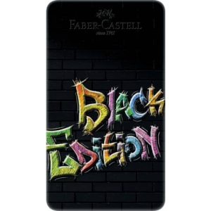 Matite colorate Faber Castell Black Edition - colori assortiti - astuccio in metallo - conf. 12 pezzi - 116413
