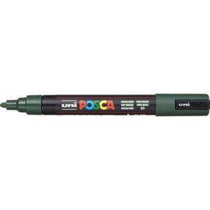 Marcatore a tempera Posca Uni-Ball punta tonda 1,8-2,5 mm verde inglese M PC5M VIN