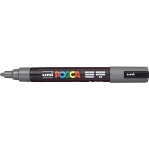 Marcatore a tempera Posca Uni-Ball punta tonda 1,8-2,5 mm grigio profondo M PC5M GN