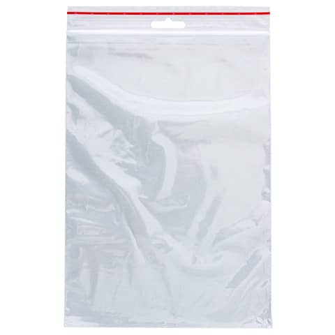 Buste trasparenti chiusura grip in LDPE 50 ?m Q-Connect idonee al contatto alimentare  - conf. 1000 pz - 17x23 cm