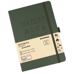 Taccuino con copertina impermeabile Donau Outdoor A5 - 56 ff 120 g/m² quadretti - verde oliva - 330370011