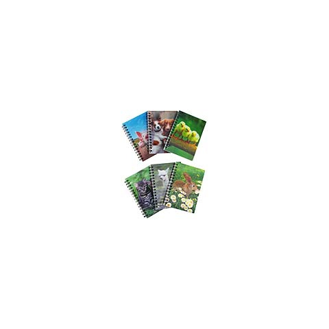 Espositore 60 mini quaderni spiralati Donau - 50 ff da 70 g/m² - fantasia animali - 330385960
