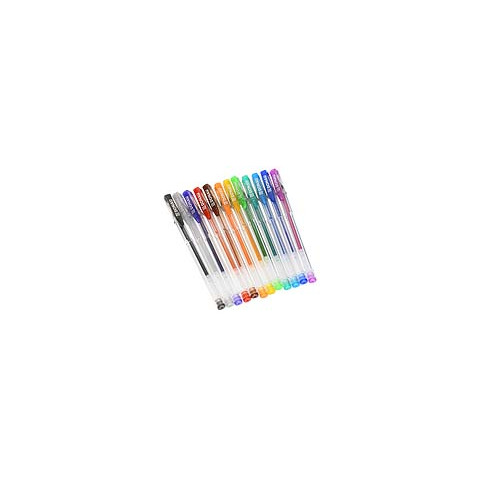 Penne a gel con glitter Donau in conf. da 12 colori assortiti - 322143
