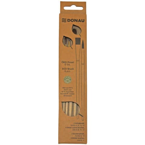 Pennelli scolastici Donau ÖKO punte e misure assortite - conf. 6 pz - 330399